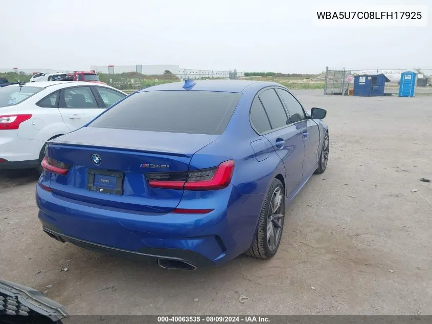 2020 BMW 3 Series M340I VIN: WBA5U7C08LFH17925 Lot: 40063535