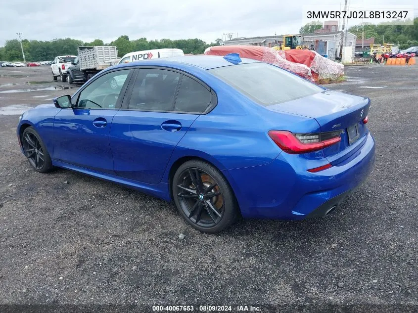 2020 BMW 330I xDrive VIN: 3MW5R7J02L8B13247 Lot: 40067653