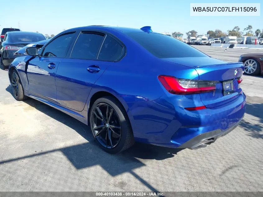 2020 BMW 3 Series M340I VIN: WBA5U7C07LFH15096 Lot: 40103438