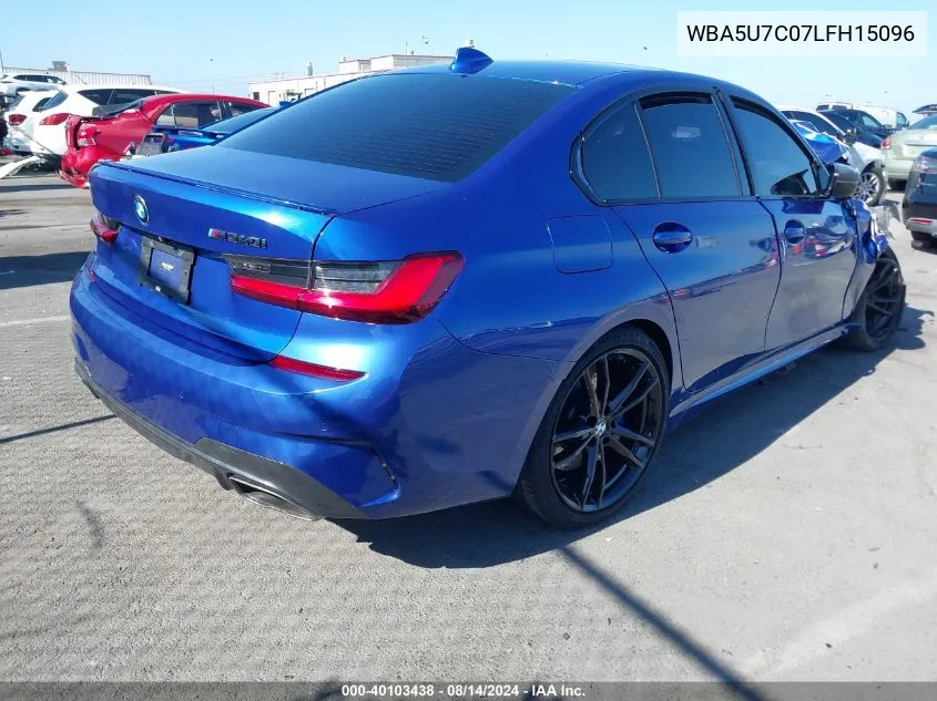 2020 BMW 3 Series M340I VIN: WBA5U7C07LFH15096 Lot: 40103438