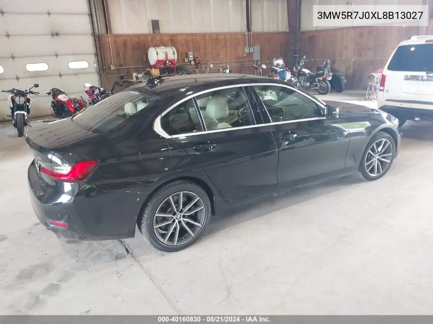 2020 BMW 330I xDrive VIN: 3MW5R7J0XL8B13027 Lot: 40160830