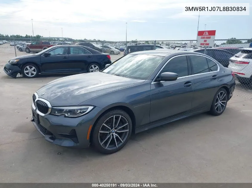 3MW5R1J07L8B30834 2020 BMW 330I