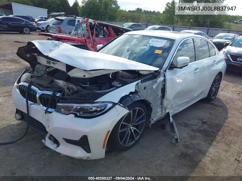 2020 BMW 330I VIN: 3MW5R1J00L8B37947 Lot: 40250327