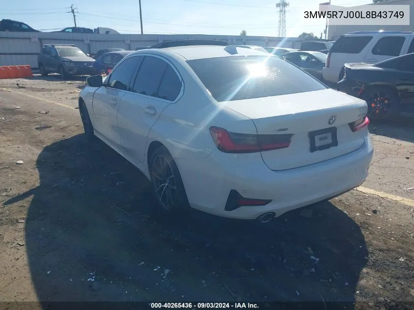 3MW5R7J00L8B43749 2020 BMW 330I xDrive