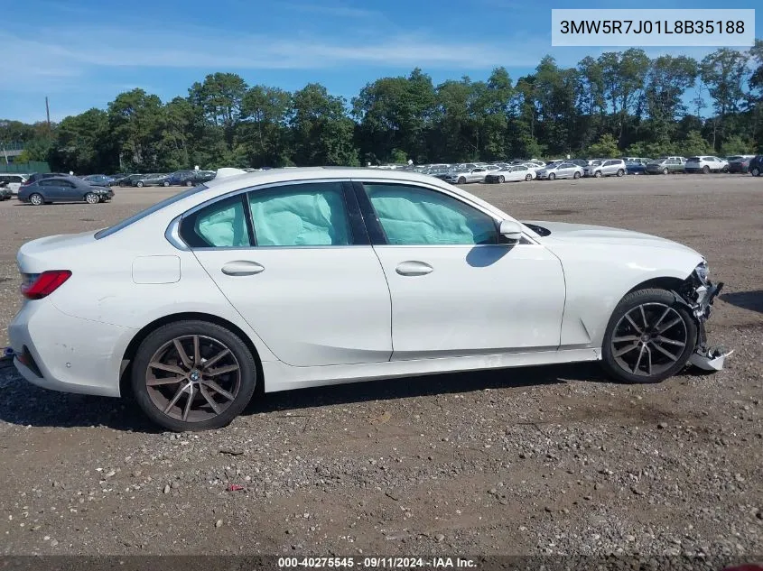 2020 BMW 330I VIN: 3MW5R7J01L8B35188 Lot: 40275545