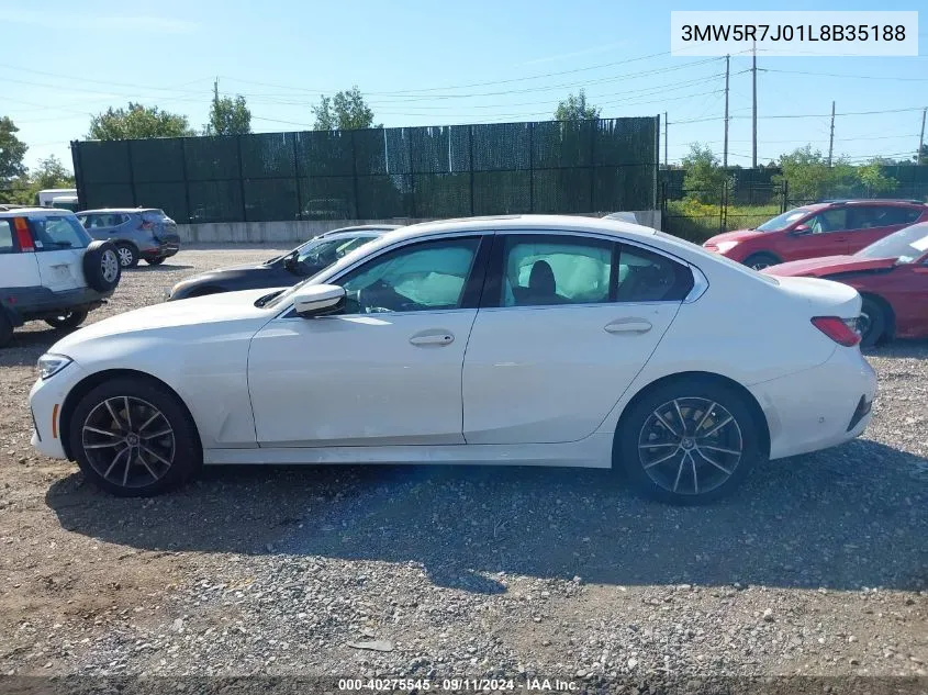 2020 BMW 330I VIN: 3MW5R7J01L8B35188 Lot: 40275545