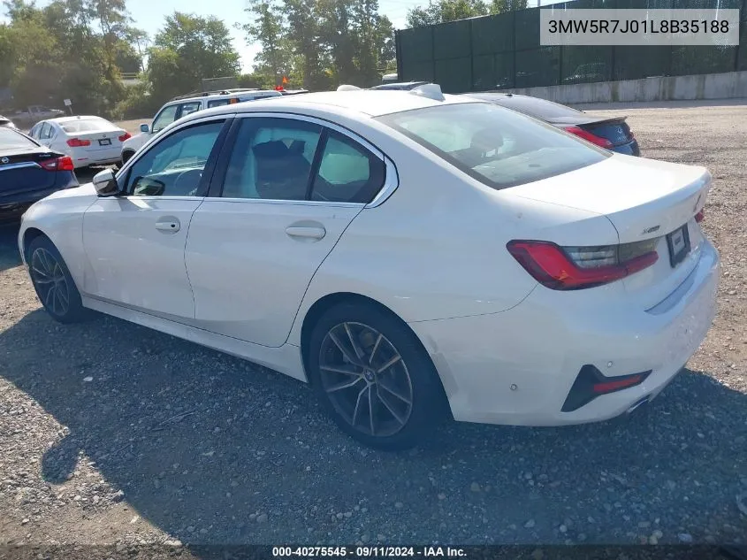 2020 BMW 330I VIN: 3MW5R7J01L8B35188 Lot: 40275545