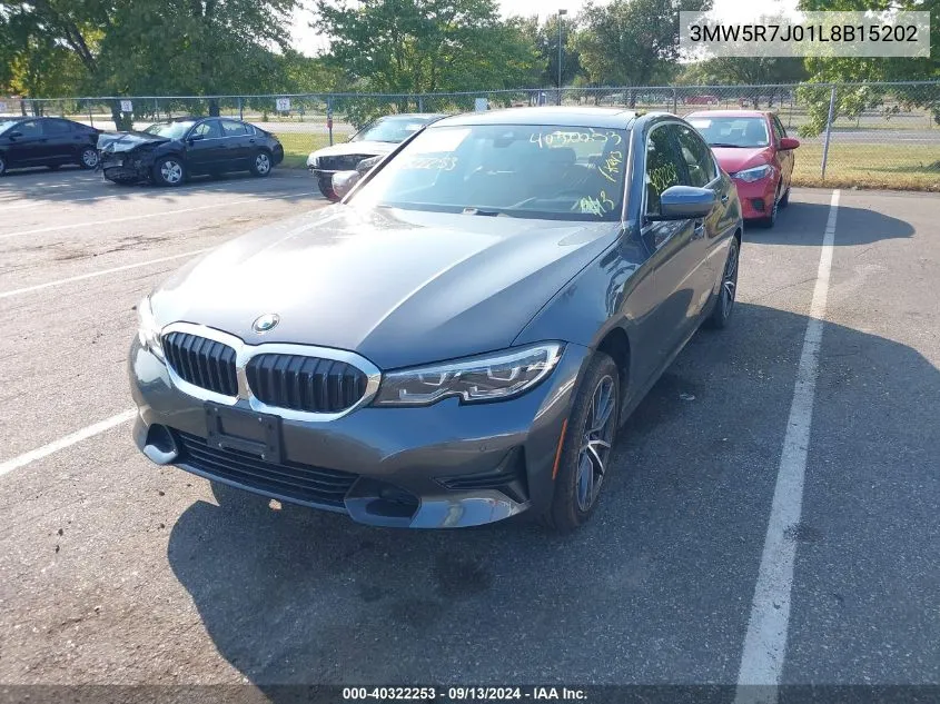 2020 BMW 330I xDrive VIN: 3MW5R7J01L8B15202 Lot: 40322253