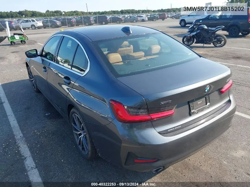 2020 BMW 330I xDrive VIN: 3MW5R7J01L8B15202 Lot: 40322253