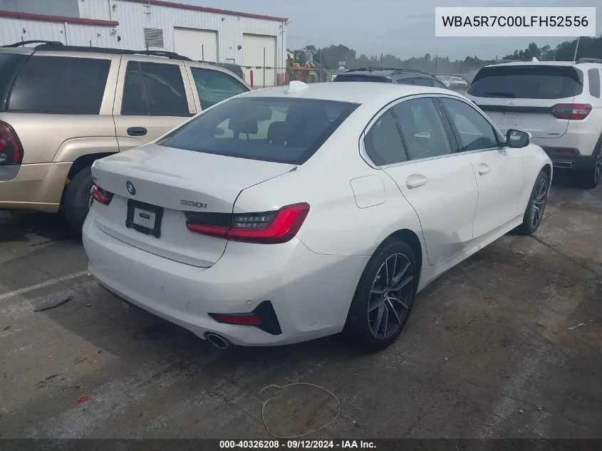 2020 BMW 330Xi VIN: WBA5R7C00LFH52556 Lot: 40326208