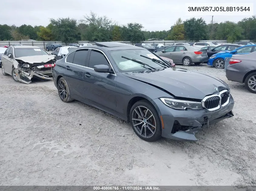 2020 BMW 330I xDrive VIN: 3MW5R7J05L8B19544 Lot: 40806765