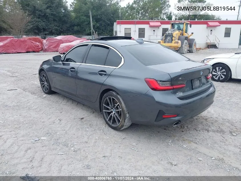 2020 BMW 330I xDrive VIN: 3MW5R7J05L8B19544 Lot: 40806765