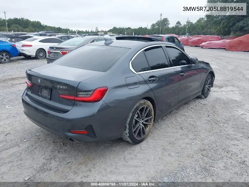 2020 BMW 330I xDrive VIN: 3MW5R7J05L8B19544 Lot: 40806765