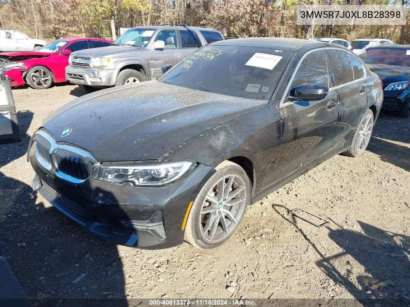 2020 BMW 330I xDrive VIN: 3MW5R7J0XL8B28398 Lot: 40813374