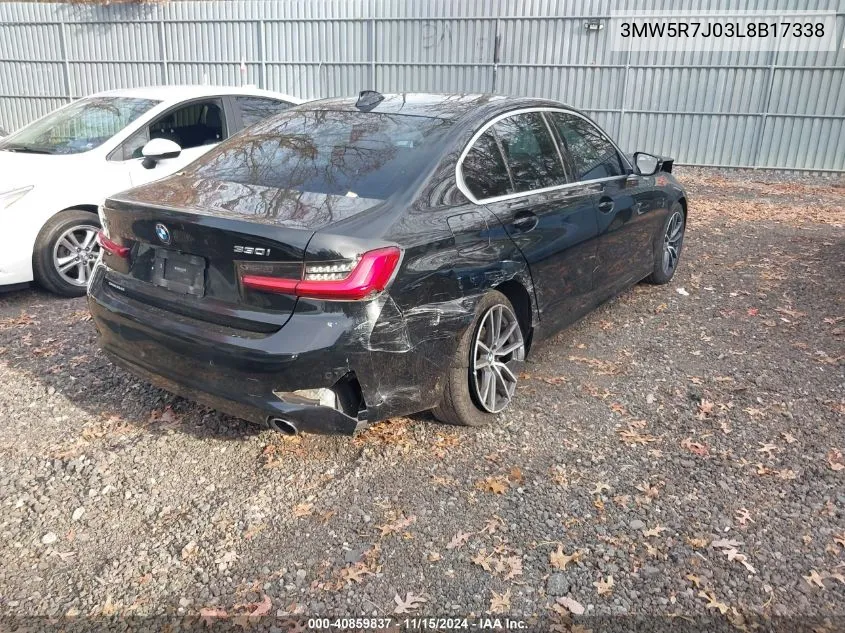 2020 BMW 330I xDrive VIN: 3MW5R7J03L8B17338 Lot: 40859837