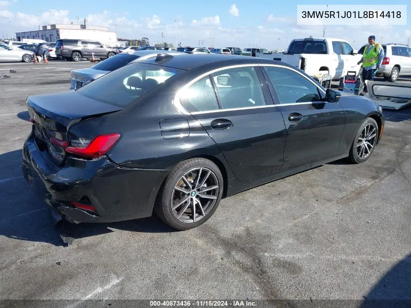 2020 BMW 330I VIN: 3MW5R1J01L8B14418 Lot: 40873436