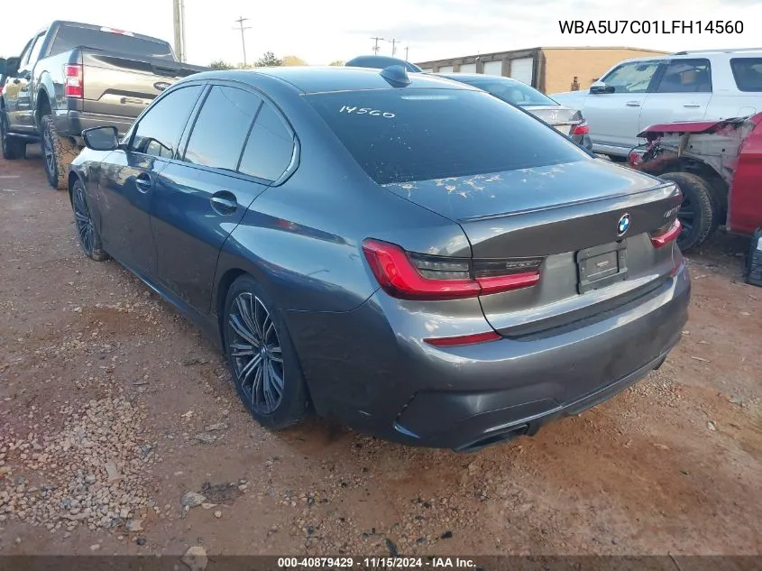 2020 BMW 3 Series M340I VIN: WBA5U7C01LFH14560 Lot: 40879429