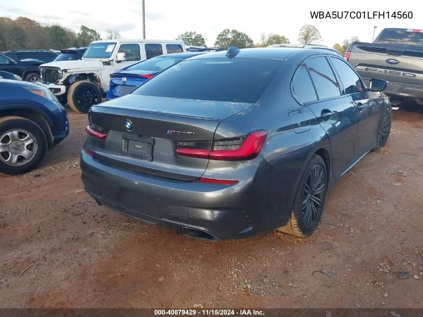 2020 BMW 3 Series M340I VIN: WBA5U7C01LFH14560 Lot: 40879429