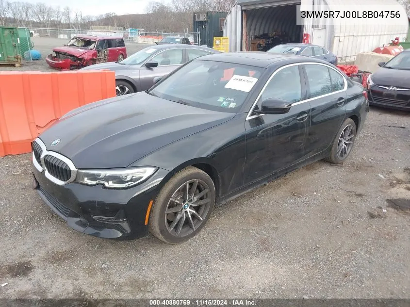 2020 BMW 330I xDrive VIN: 3MW5R7J00L8B04756 Lot: 40880769