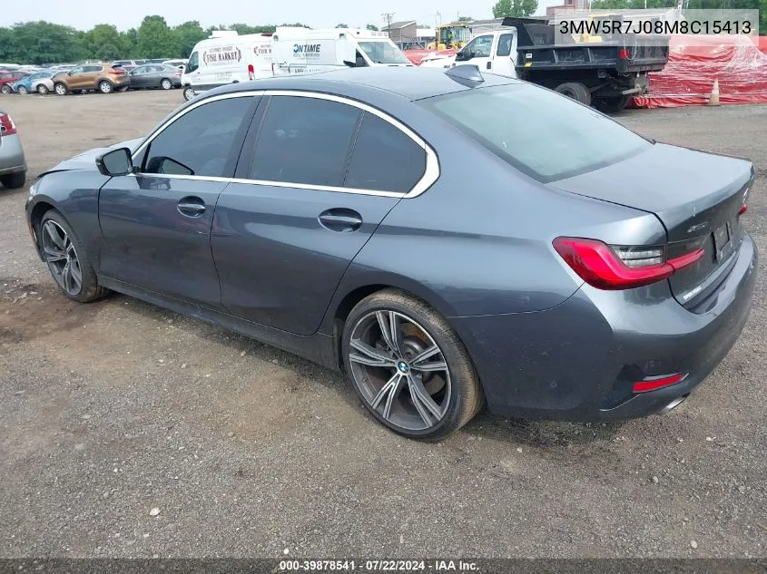 2021 BMW 330I xDrive VIN: 3MW5R7J08M8C15413 Lot: 39878541