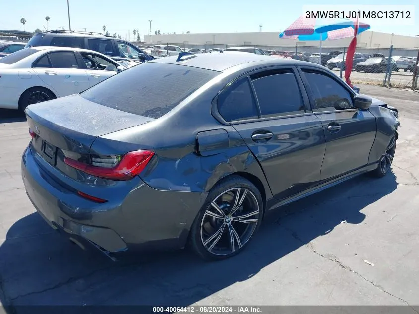 2021 BMW 330I VIN: 3MW5R1J01M8C13712 Lot: 40064412