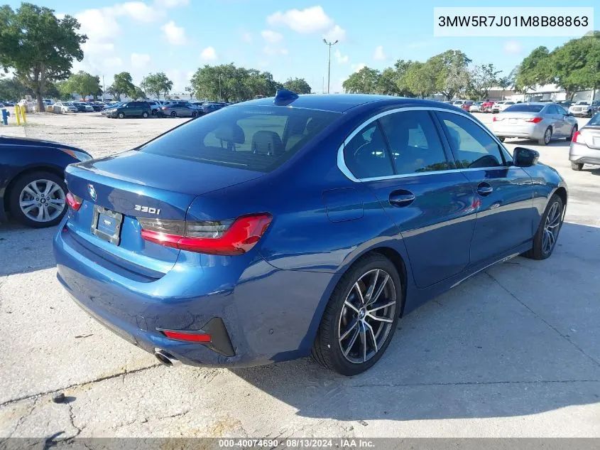 2021 BMW 330I xDrive VIN: 3MW5R7J01M8B88863 Lot: 40074690