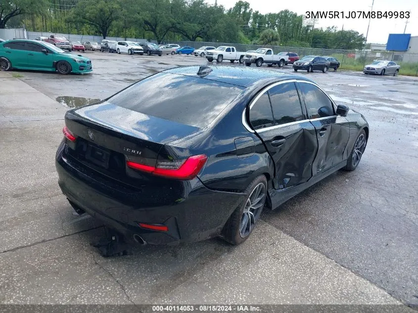 2021 BMW 330I VIN: 3MW5R1J07M8B49983 Lot: 40114053