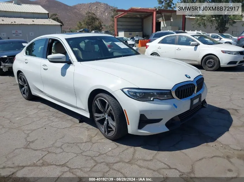 2021 BMW 330I VIN: 3MW5R1J0XM8B72917 Lot: 40192139