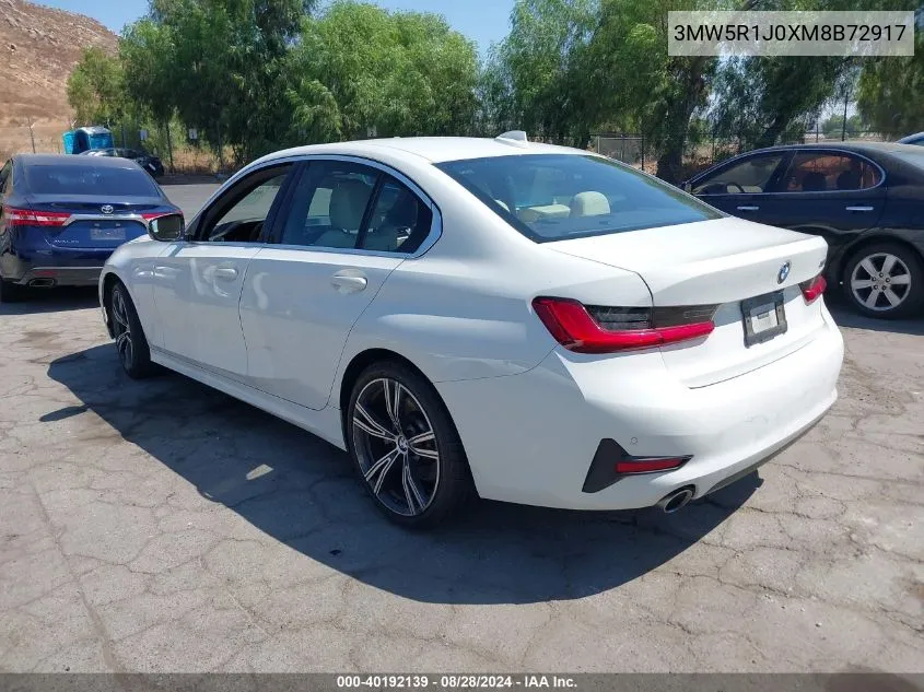 2021 BMW 330I VIN: 3MW5R1J0XM8B72917 Lot: 40192139