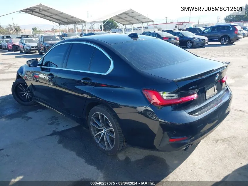 2021 BMW 330I xDrive VIN: 3MW5R7J05M8C12601 Lot: 40237375