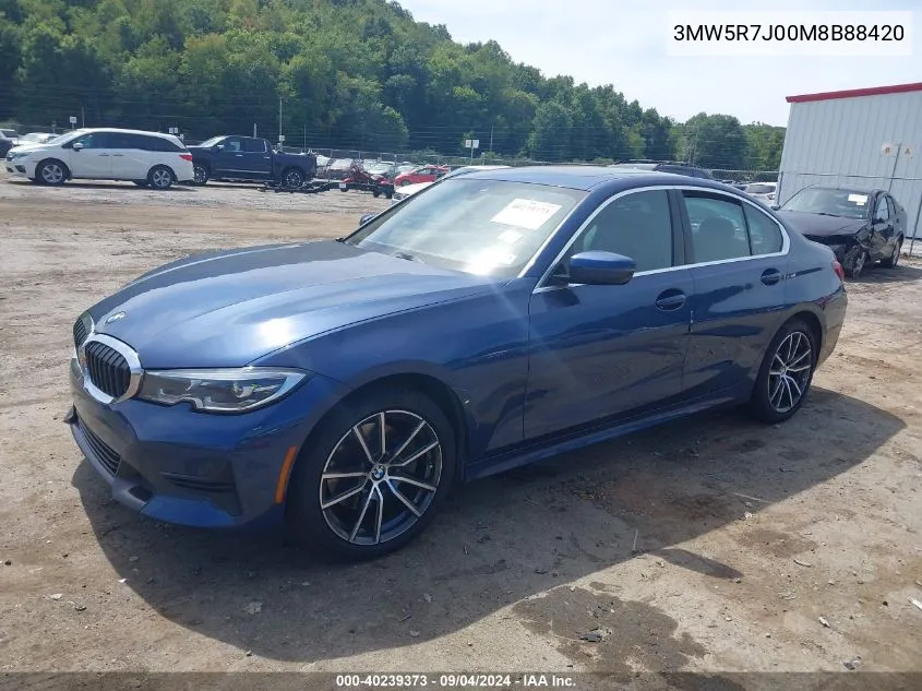 2021 BMW 330Xi VIN: 3MW5R7J00M8B88420 Lot: 40239373