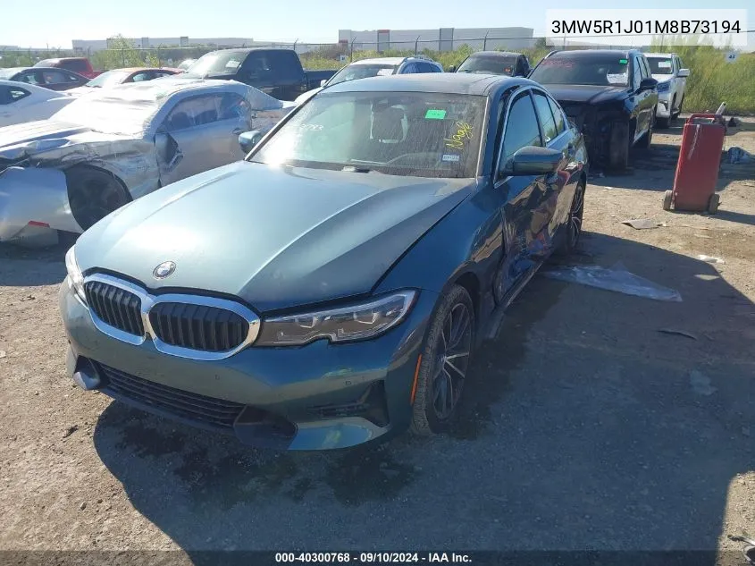 2021 BMW 330I VIN: 3MW5R1J01M8B73194 Lot: 40300768