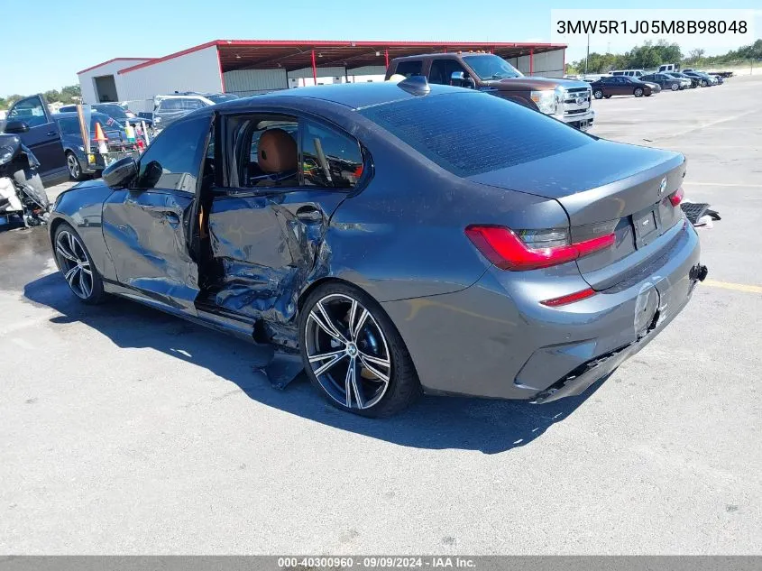 2021 BMW 330I VIN: 3MW5R1J05M8B98048 Lot: 40300960