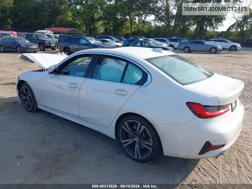 2021 BMW 330I VIN: 3MW5R1J00M8C12485 Lot: 40313526