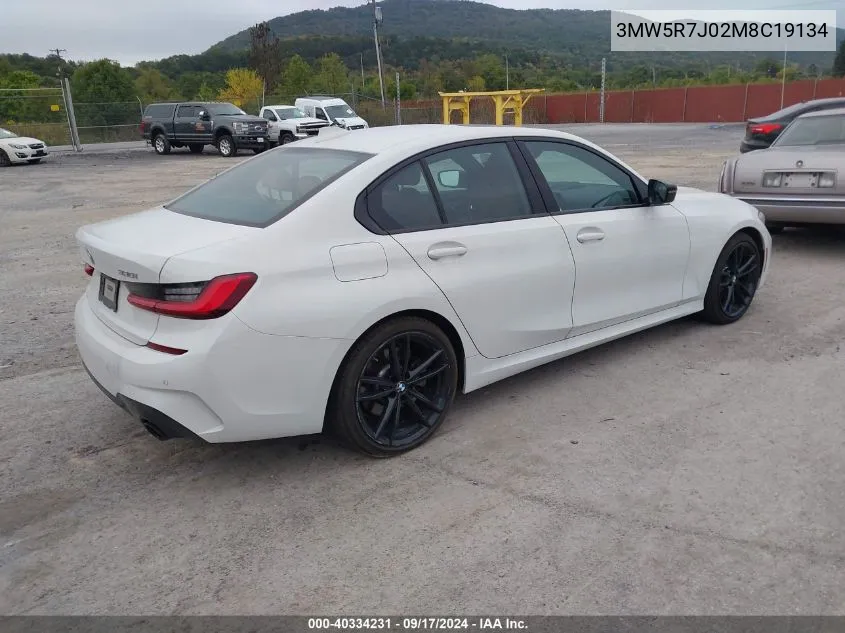 2021 BMW 330Xi VIN: 3MW5R7J02M8C19134 Lot: 40334231