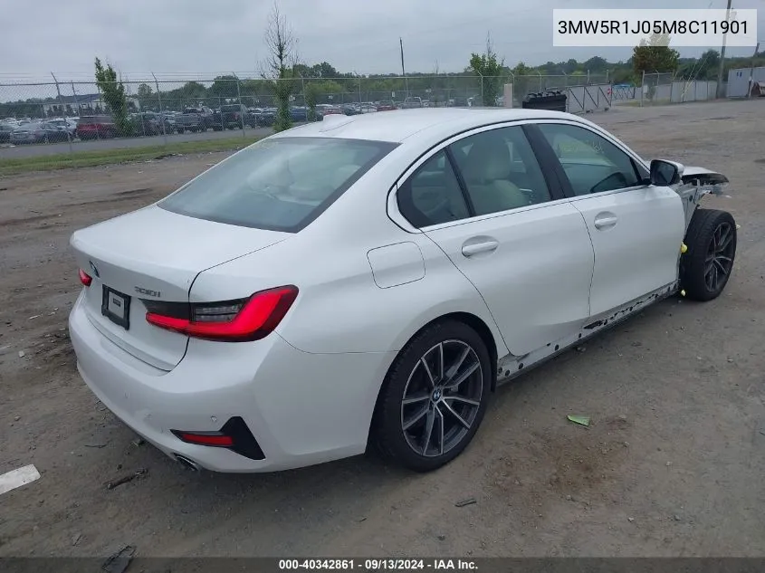 2021 BMW 330I VIN: 3MW5R1J05M8C11901 Lot: 40342861