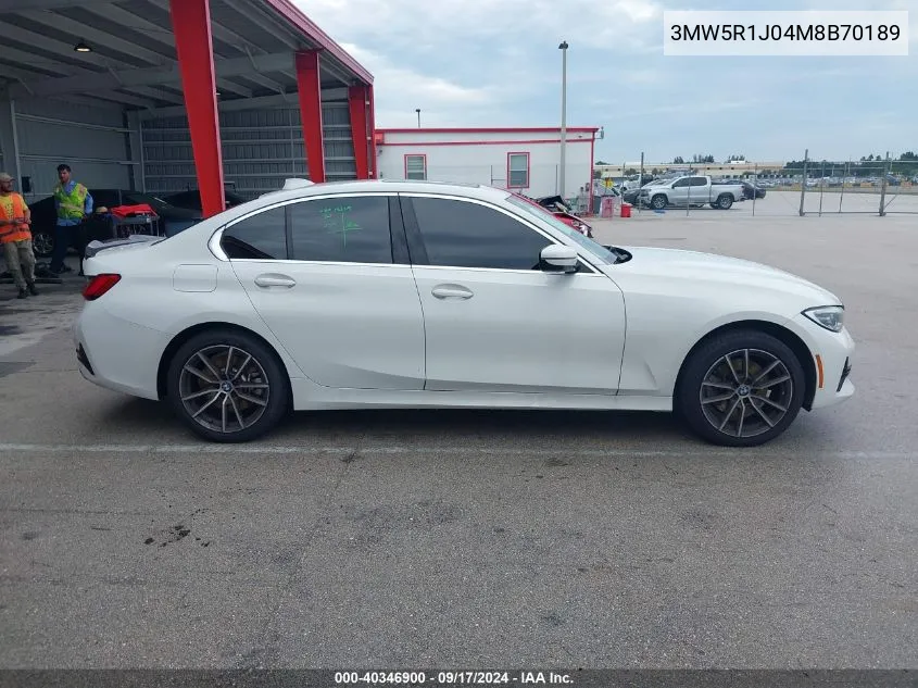 3MW5R1J04M8B70189 2021 BMW 330I