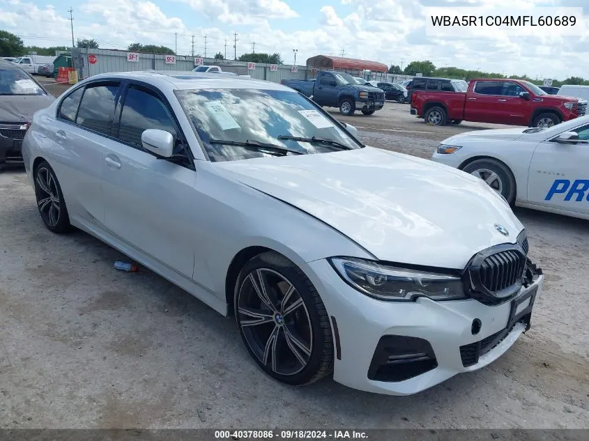 2021 BMW 330I VIN: WBA5R1C04MFL60689 Lot: 40378086