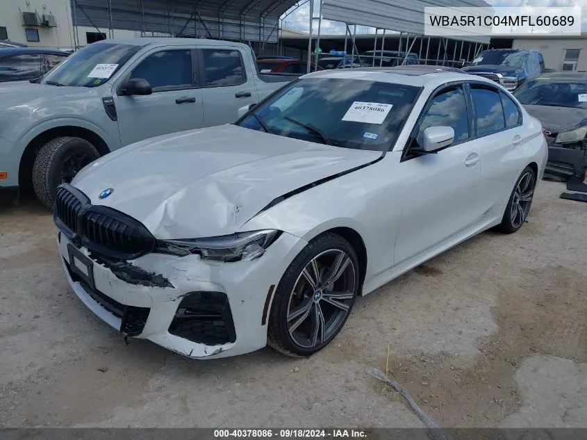 2021 BMW 330I VIN: WBA5R1C04MFL60689 Lot: 40378086