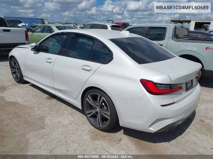 2021 BMW 330I VIN: WBA5R1C04MFL60689 Lot: 40378086