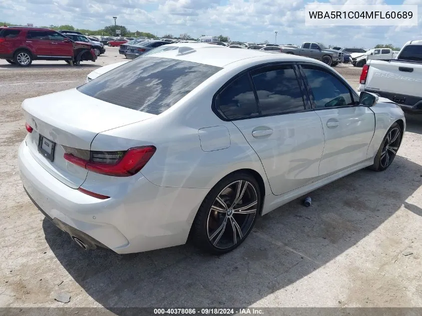 2021 BMW 330I VIN: WBA5R1C04MFL60689 Lot: 40378086