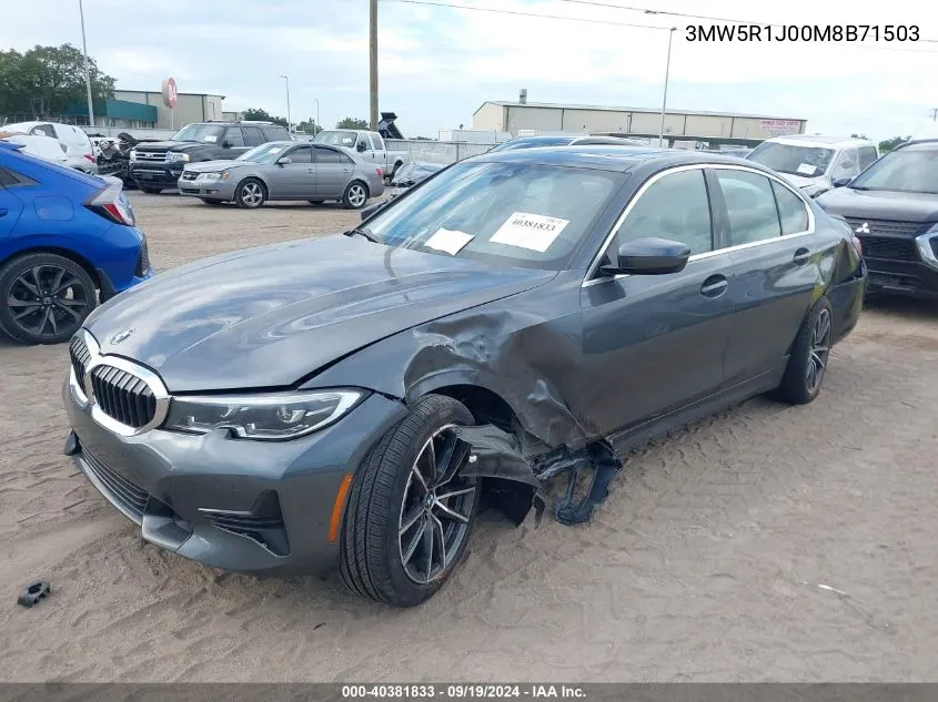 2021 BMW 330I VIN: 3MW5R1J00M8B71503 Lot: 40381833