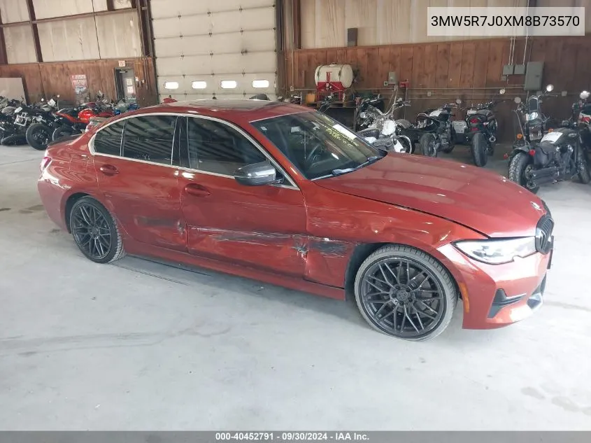 2021 BMW 330I xDrive VIN: 3MW5R7J0XM8B73570 Lot: 40452791