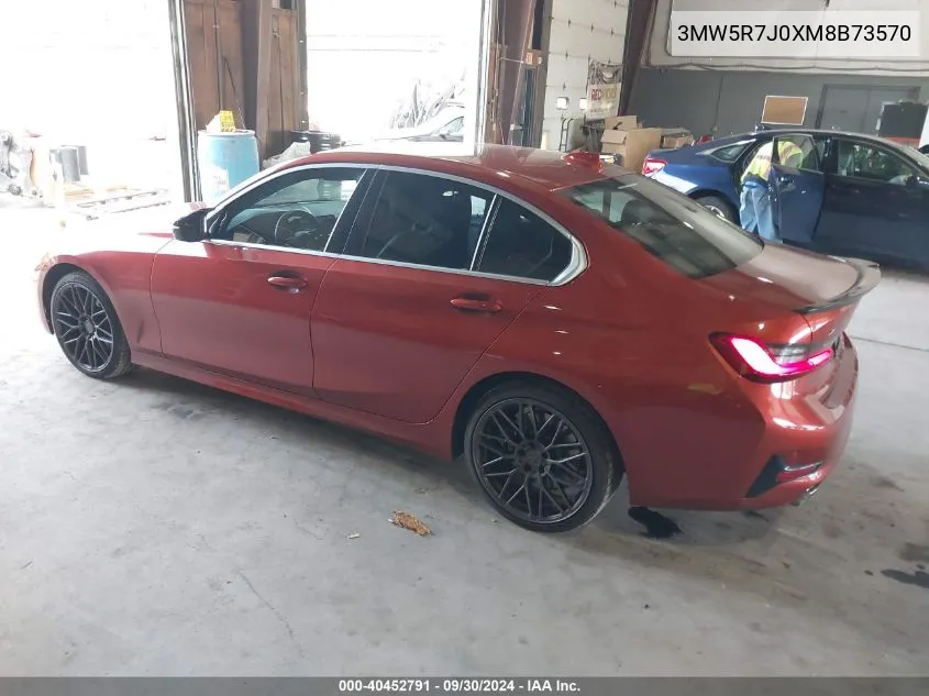 2021 BMW 330I xDrive VIN: 3MW5R7J0XM8B73570 Lot: 40452791