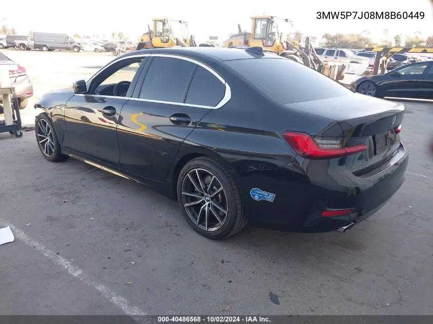 2021 BMW 3 Series 330E VIN: 3MW5P7J08M8B60449 Lot: 40486568