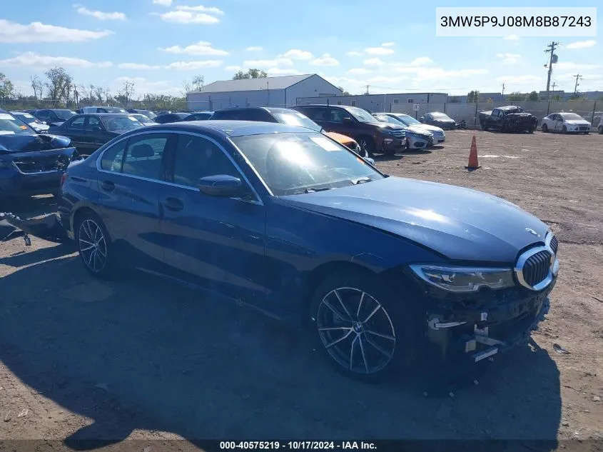 3MW5P9J08M8B87243 2021 BMW 3 Series 330E xDrive