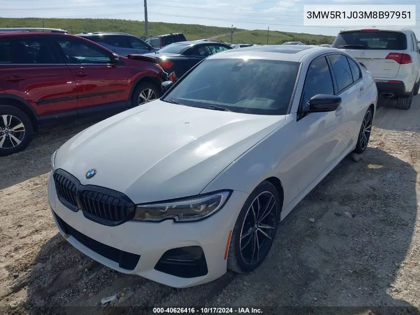 2021 BMW 330I VIN: 3MW5R1J03M8B97951 Lot: 40626416