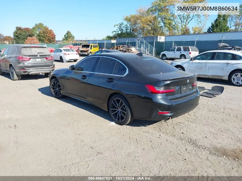 2021 BMW 330I xDrive VIN: 3MW5R7J00M8B60634 Lot: 40657521