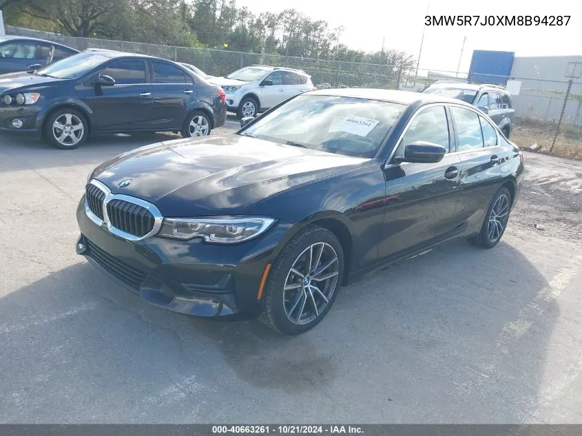 2021 BMW 330I xDrive VIN: 3MW5R7J0XM8B94287 Lot: 40663261