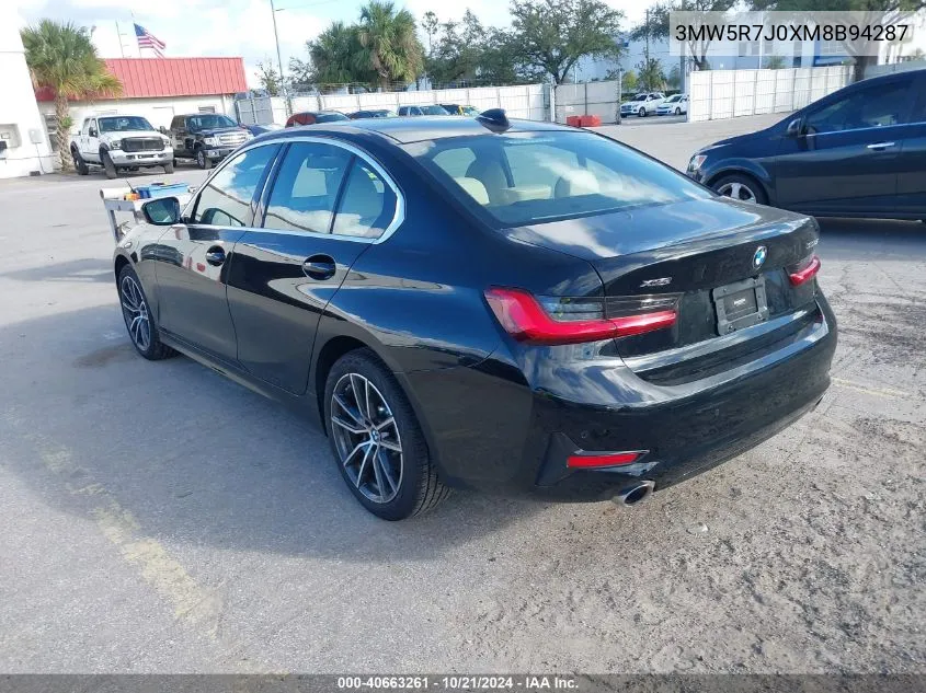 2021 BMW 330I xDrive VIN: 3MW5R7J0XM8B94287 Lot: 40663261